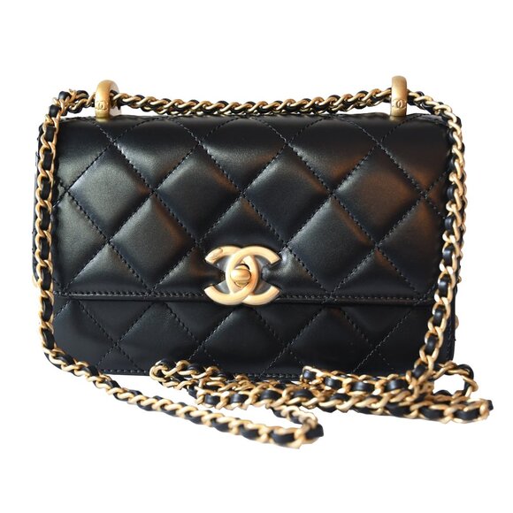 Chanel Calfskin Quilted Mini Perfect Fit Flap Gold Hardware Black - Picture 5 of 8
